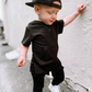 Little Bipsy - Short Sleeve Hoodie - Black|97759