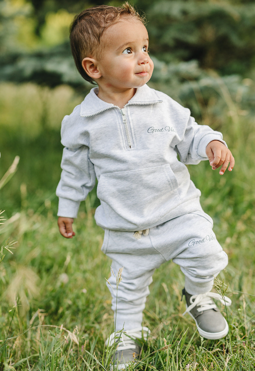 Mebie Baby - Good Vibes Quarter Zip French Terry Set|185298