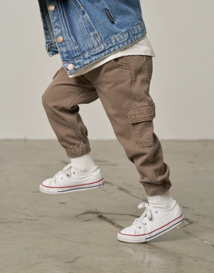 Cotton Twill Cargo Jogger - Mushroom|164268