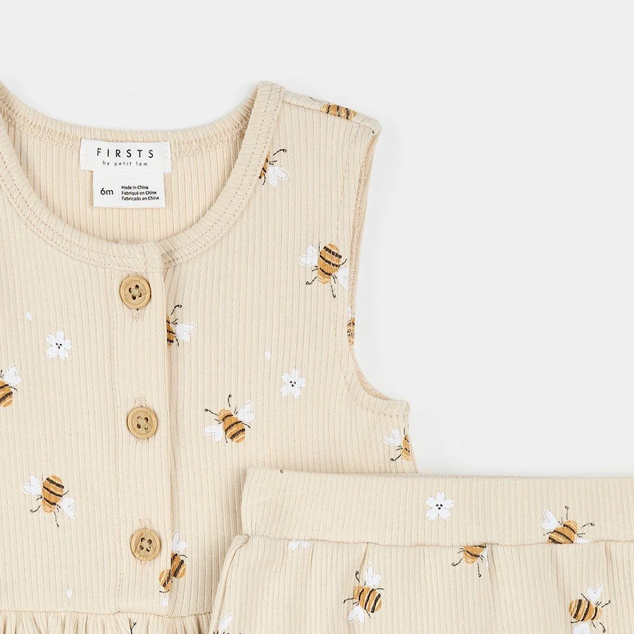 Petit Lem - Bees Ruffle Set|197640