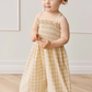 Organic Cotton Arabella Jumpsuit - Gingham Pale Khaki|155003