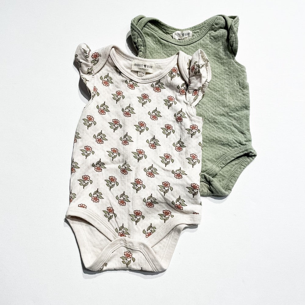 Rabbit + Bear Onesie Set 6-9M|222277