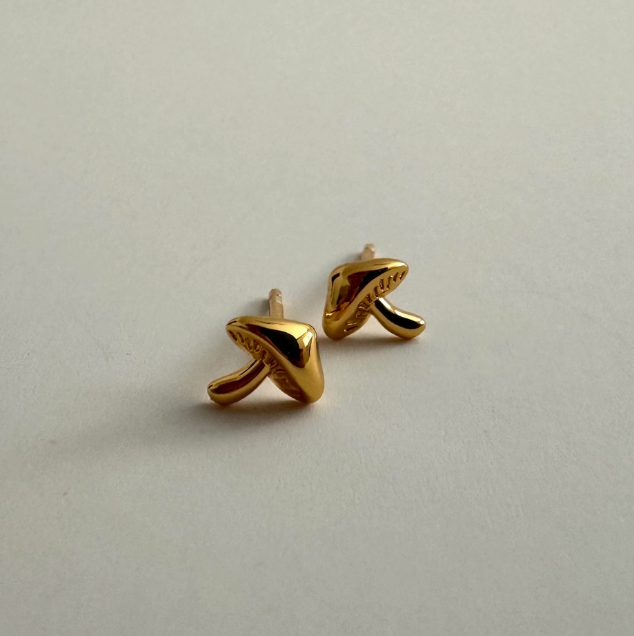 Mushroom Mini Studs - 18K PVD Gold Plating|176863