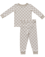 Mebie Baby - Taupe Check Bamboo Cozy Set|96574