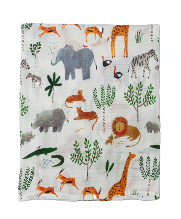 Loulou Lollipop - Muslin Swaddle - Safari Jungle|136262