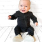 Little Bipsy - Black 2-Way Zip Romper|108913