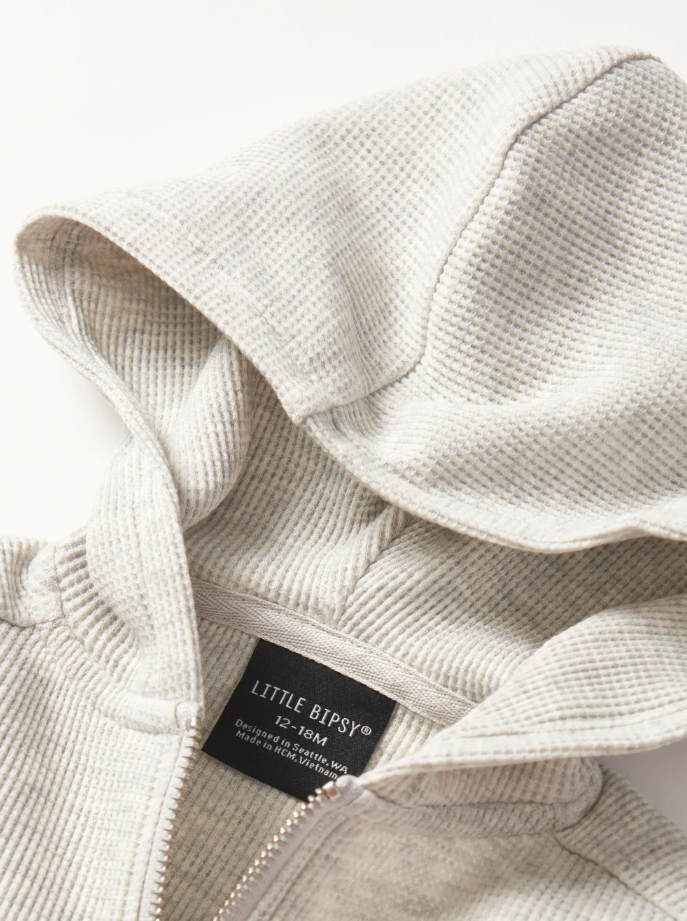 Little Bipsy - Waffle Hoodie - Light Heather Grey|142506