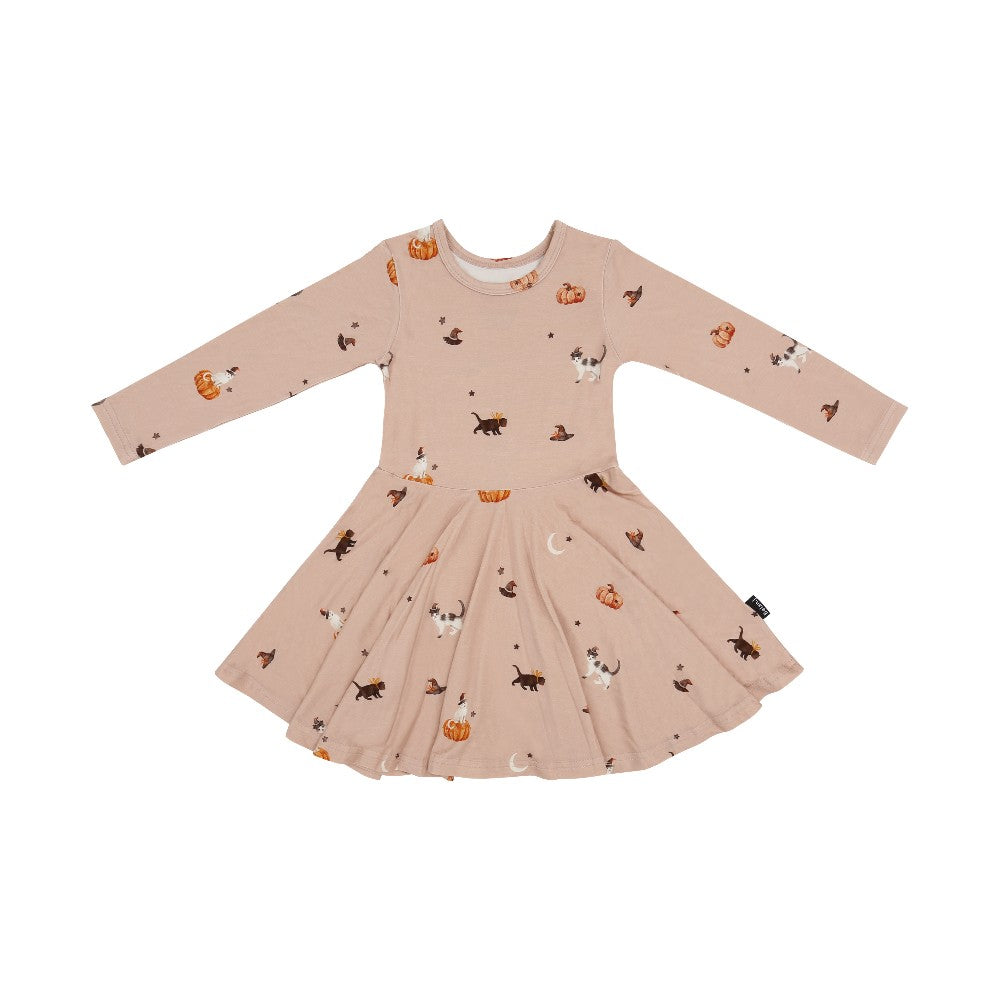 Belan.J - Long Sleeves Twirl Dress Witch Cats|220703