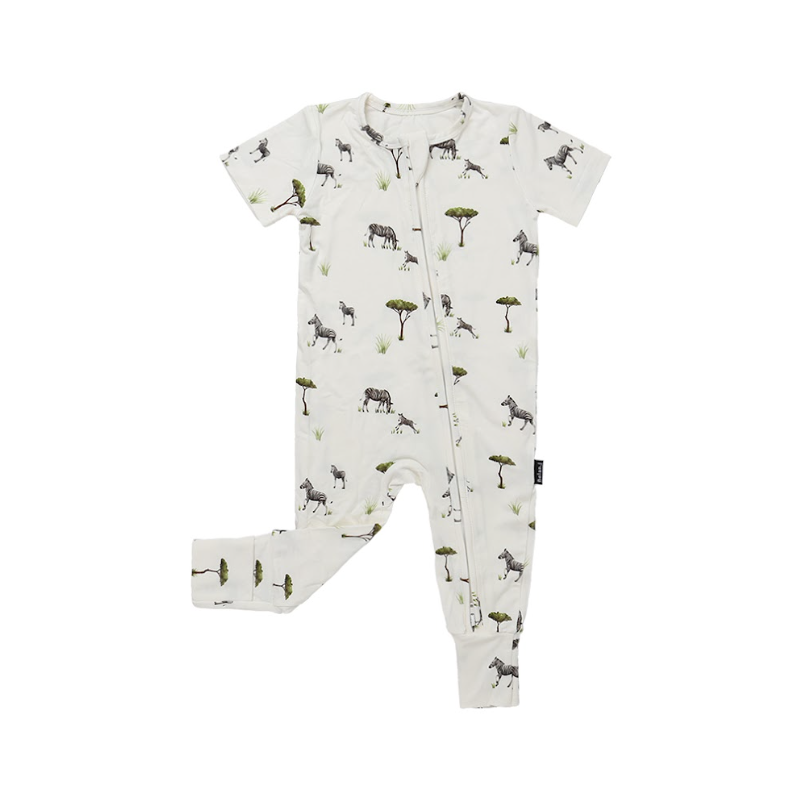Belan.J - SS Zipper Romper - Zebras|193943