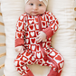 Mebie Baby - Checkered Hearts Ribbed Bamboo Zipper|185348