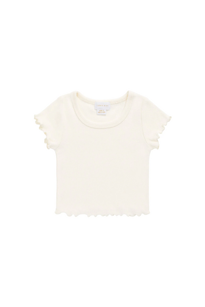 Jamie Kay - Fine Rib Cotton Ines Top Parchment|176745