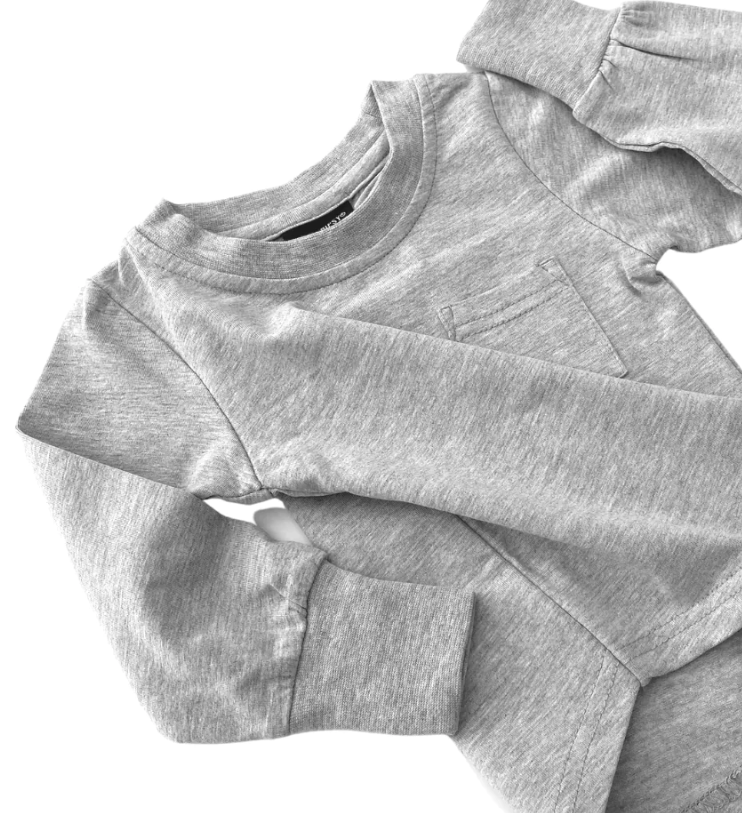 Little Bipsy - Grey Long Sleeve Pocket Tee|84324