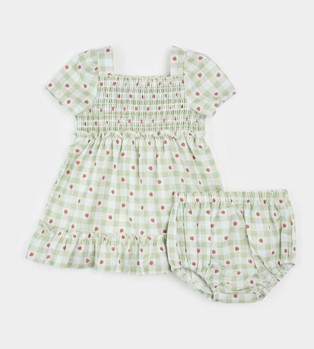 Petit Lem - 2 Piece Set - Strawberry Plaid|187337