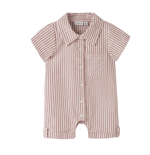Name It - Striped Romper Mocha|209370