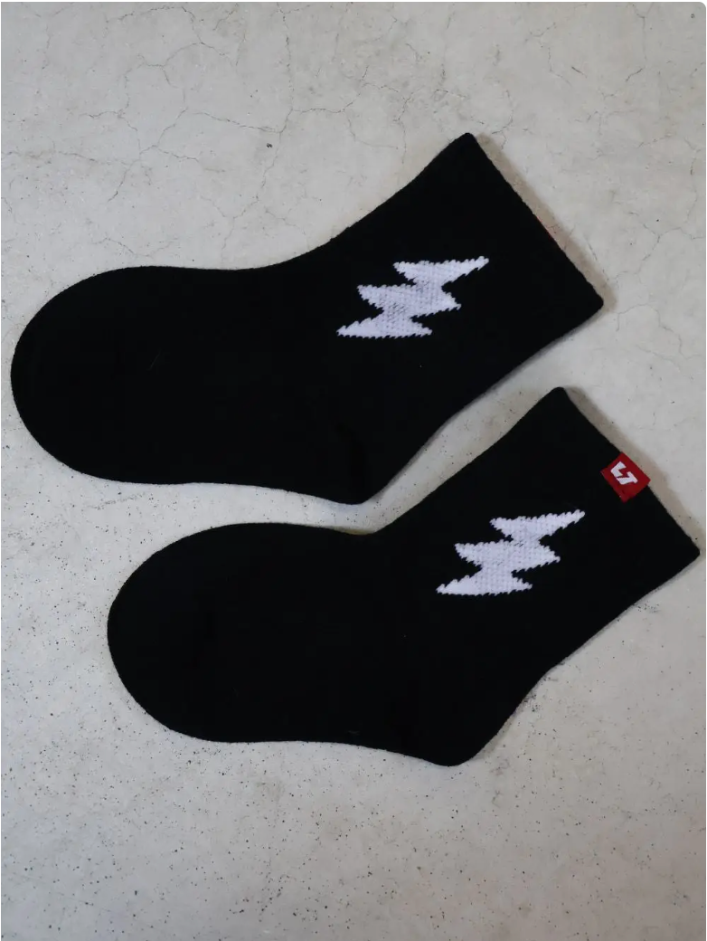Little Trouble - Bolt Crew Socks Black|205732