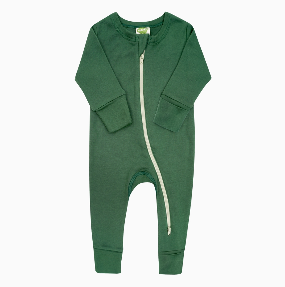 Parade - '2-Way' Zip Romper Emerald|164086