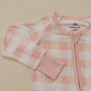 Little Joy Co. - Pink Gingham Bamboo Zippy|88024