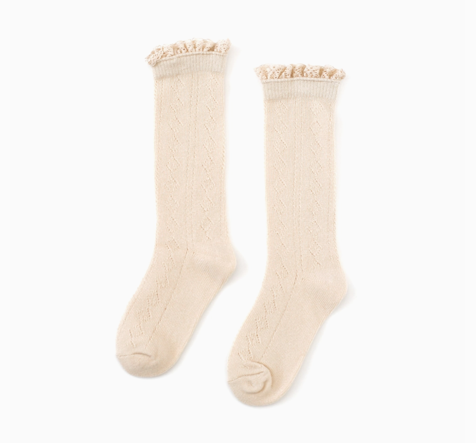 Little Stocking Co. - Fancy Lace Top Knee High Socks|104631