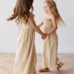 Organic Cotton Arabella Jumpsuit - Gingham Pale Khaki|155008