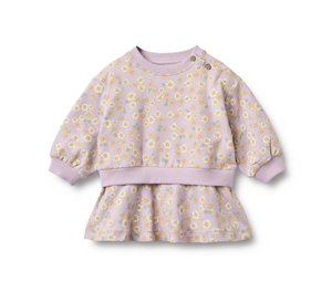 Wheat - Sweat Dress L/S Maggie Lavender Daisies|191183