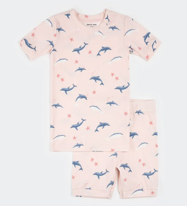 Petit Lem - 2 Piece Short PJ - Dolphin|197939