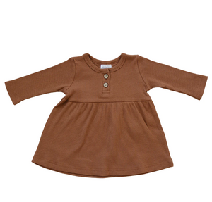 Mebie Baby - Rust Long Sleeve Organic Dress|91183