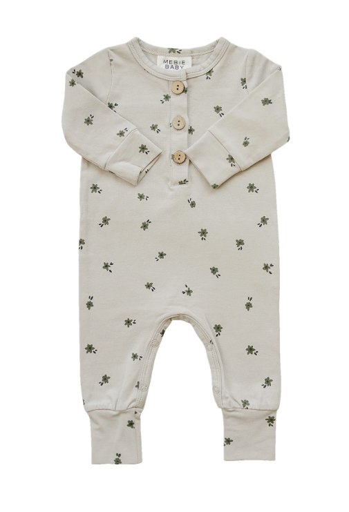 Mebie Baby - Floral Long Sleeve Button Romper|185332