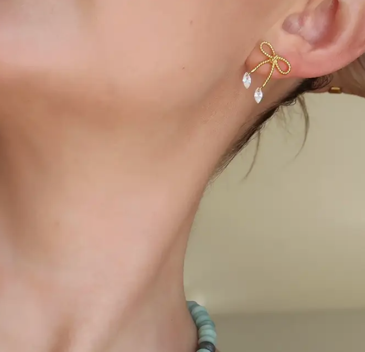 Rope Bow Studs - 18K PVD Gold Plating|186980