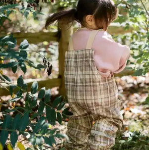 Roobear - Fleece-Lined Overalls Gingham|173387