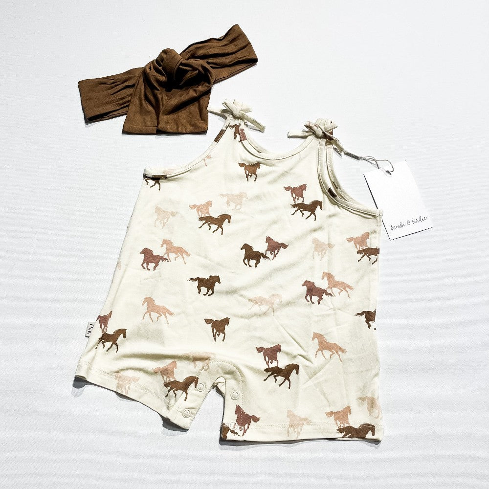 Bambi & Birdie Romper + Bow Set 0-3M **New With Tags|213686