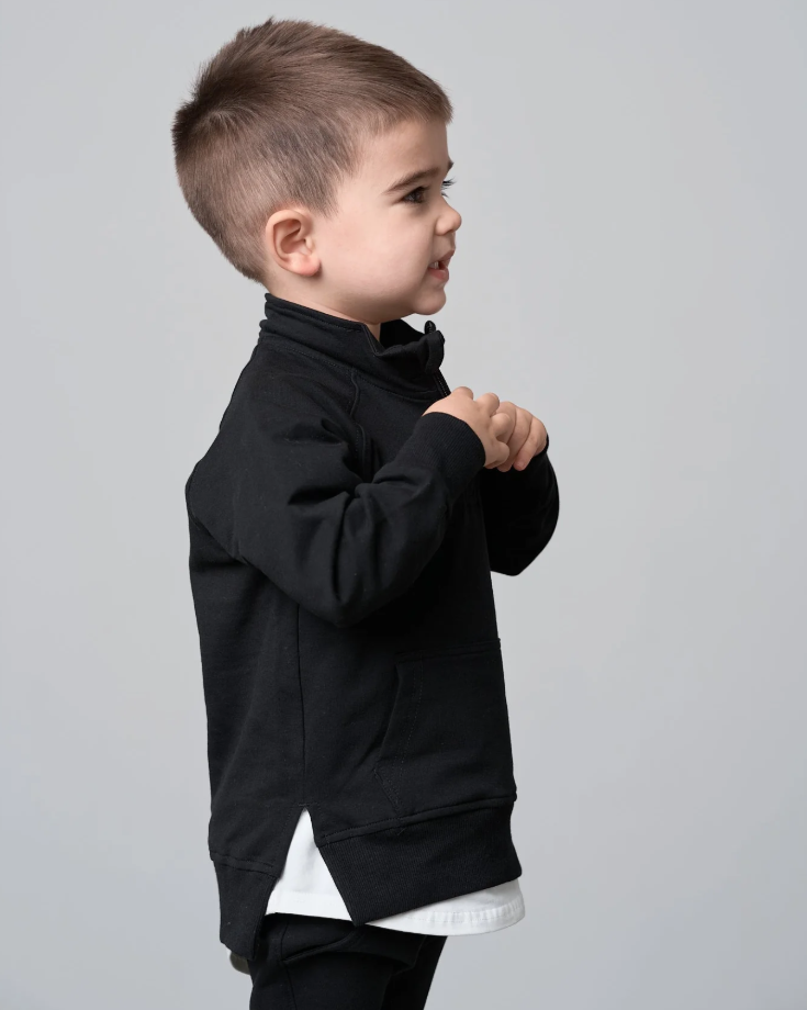 Little Bipsy - Quarter Zip Pullover - Black|177920