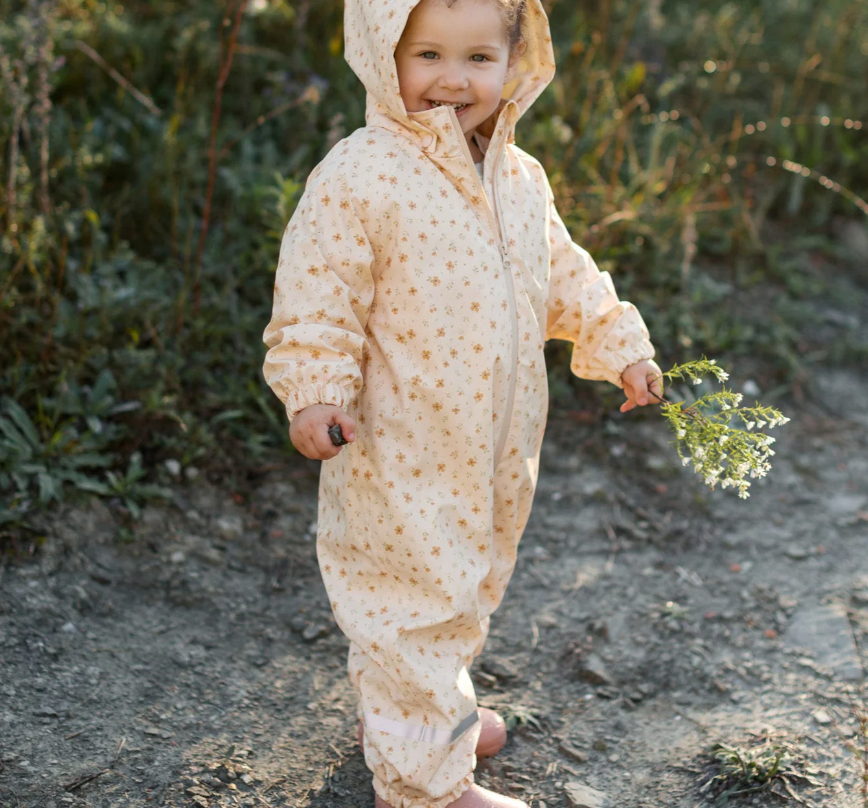 Roobear - Fleece-Lined One-Piece Suit Floral|173373