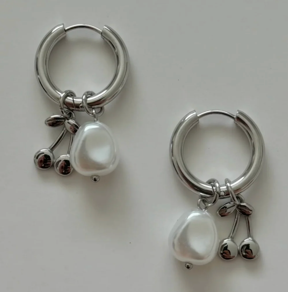Spill the Tea Hoops - Silver|218823