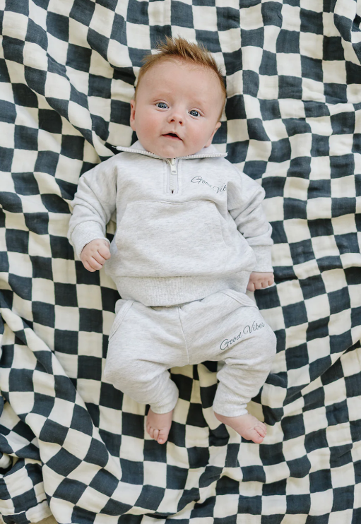 Mebie Baby - Good Vibes Quarter Zip French Terry Set|185301