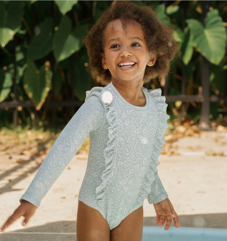 Petit Lem - Swim Dusty Blue Floral|194052