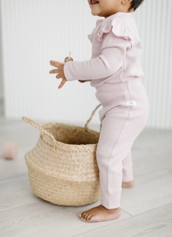 Loulou Lollipop - Waffle Baby Pants - Blush Pink|114232