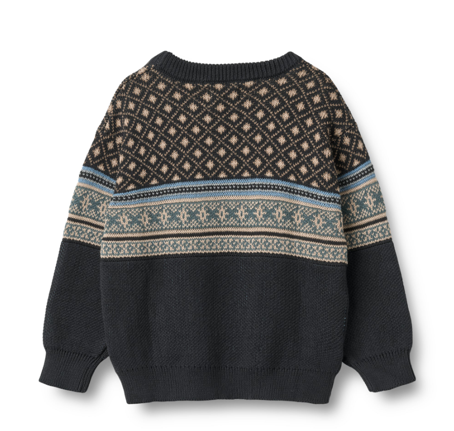 Wheat - Jaquard Pullover Julius navy|164431