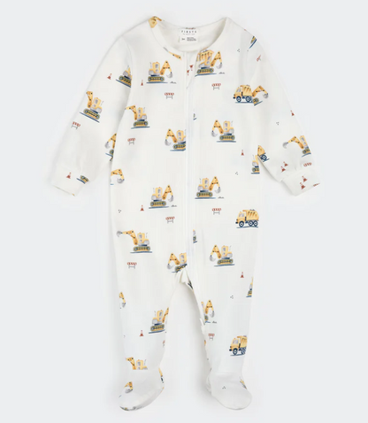 Petit Lem - Footed Sleeper - Construction Site|187056