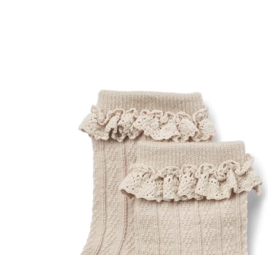 Wheat - 2 pk Wool Lace Socks Nora dry rose|164445