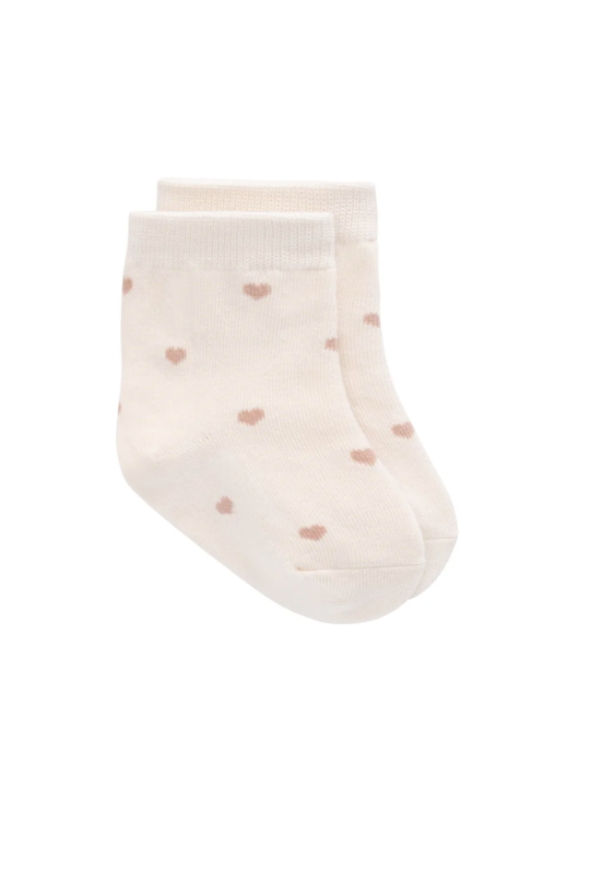 Jamie Kay - Harlow Sock Petite Heart Jacquard - Bridal Blush|176804