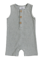 Mebie Baby - Grey Stripe Short Romper|91272