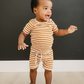 Mebie Baby - Honey Stripe Ribbed Short Set|91230