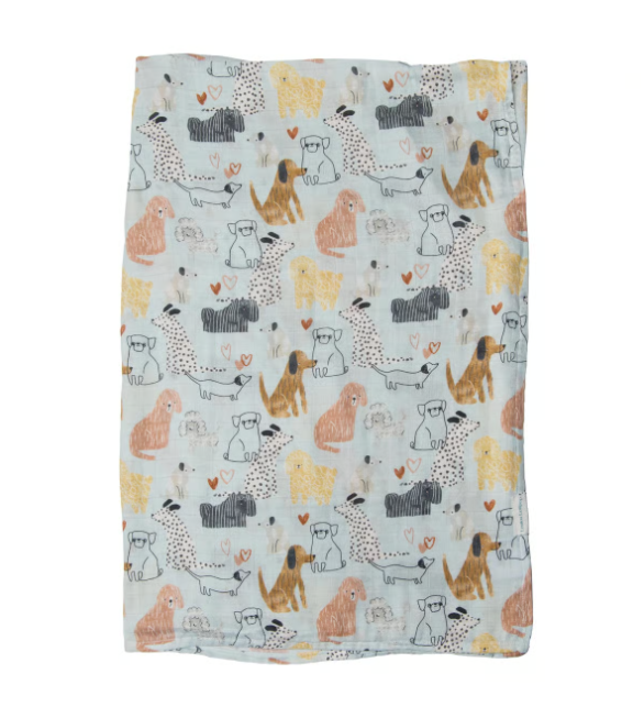 Loulou Lollipop - Muslin Swaddle - Honey Puppies|136258
