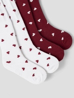 Name It - Footed Tights Hearts 2 Pack 4830|232062