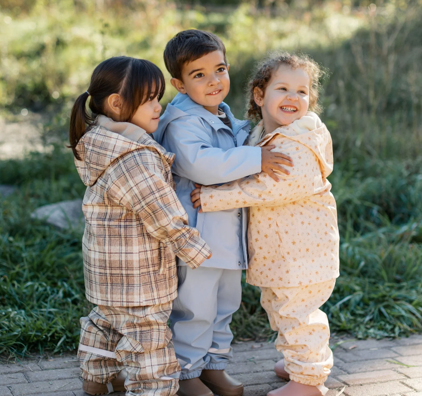 Roobear - Fleece-Lined Rain Jacket Gingham|173361