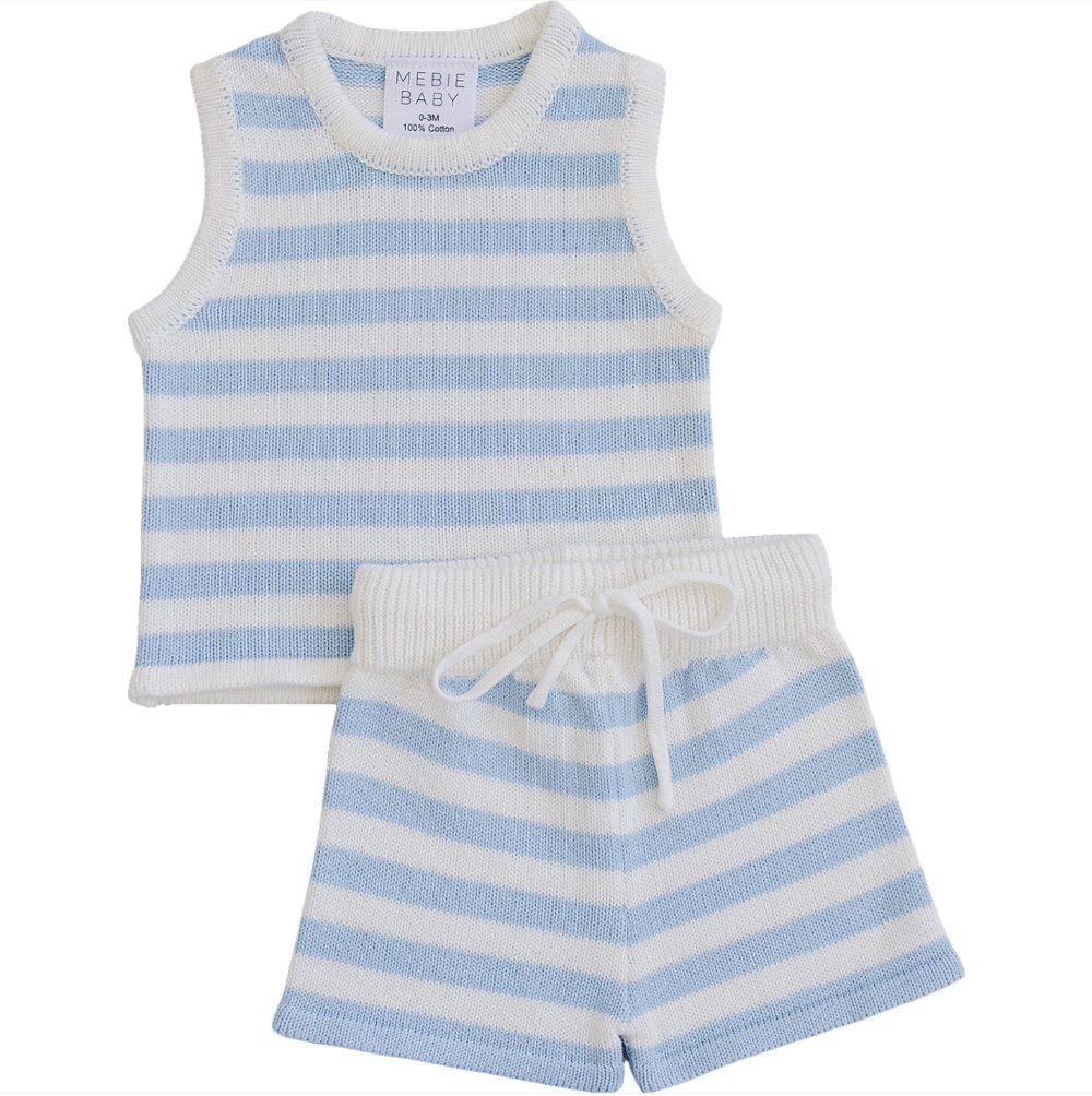 Mebie Baby - Blue Stripe Short Tank Set|205197