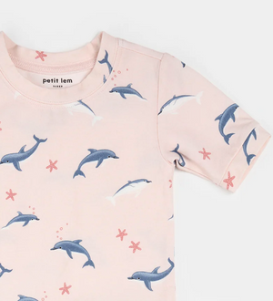 Petit Lem - 2 Piece Short PJ - Dolphin|197938