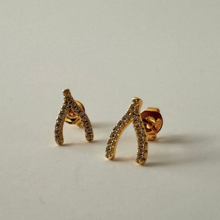 Wishbone Studs -18K PVD Gold Plating|194080