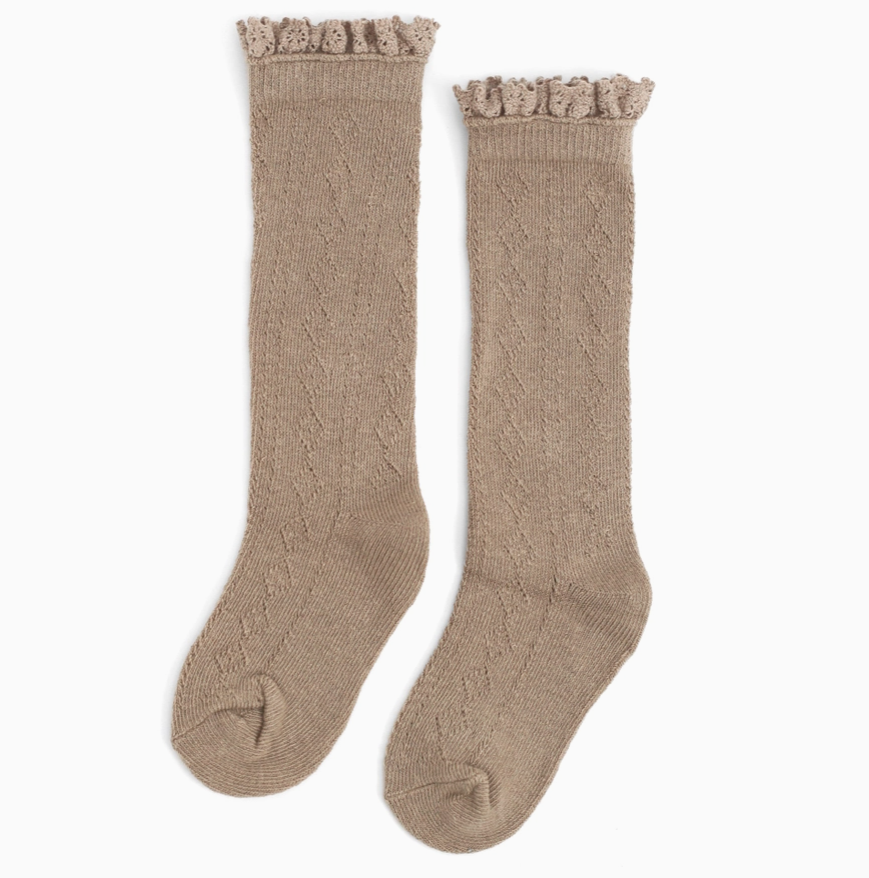 Little Stocking Co. - Fancy Lace Top Knee High Socks|104634