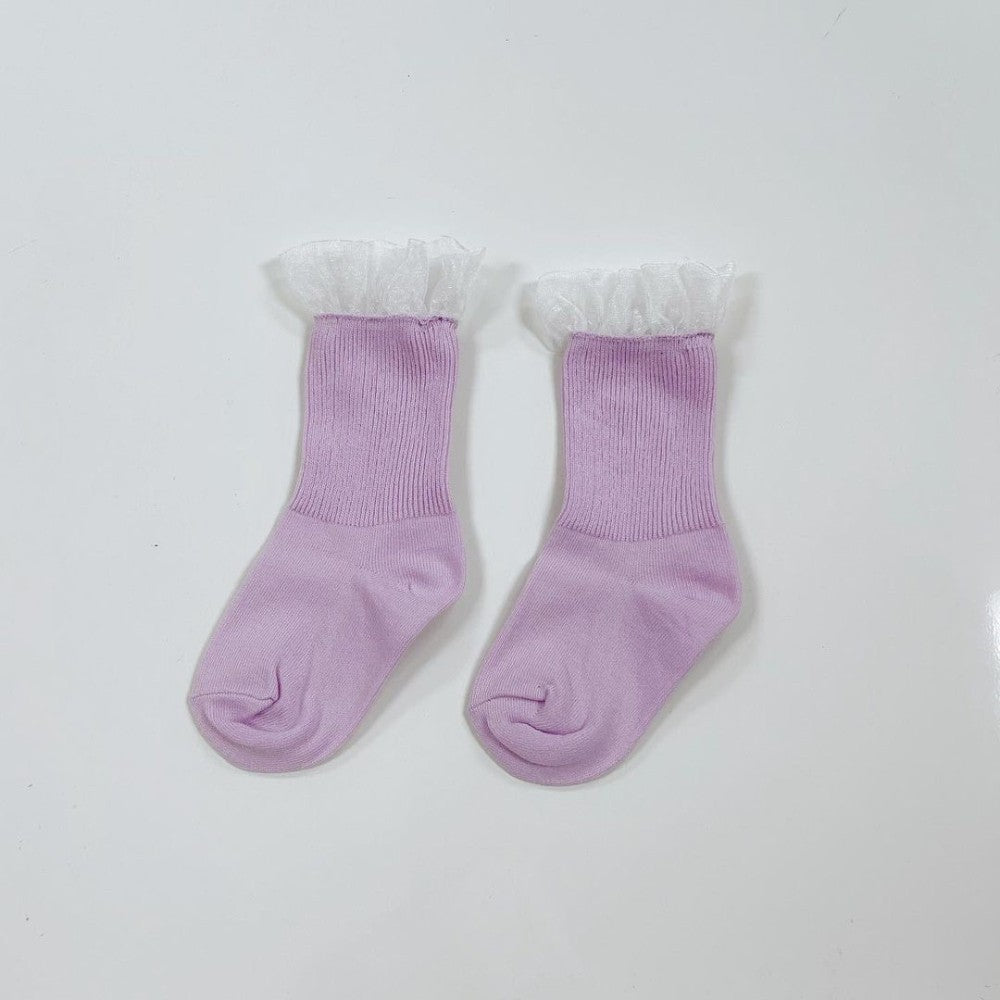 Bella Frill Socks - Mauve|99421